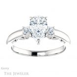 Pear Shaped Forever Brilliant Moissanite Engagement Ring #GTJ1161-pear-fb-w