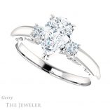 Pear Shaped Forever Brilliant Moissanite Engagement Ring #GTJ1161-pear-fb-w