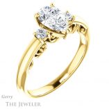 Pear Shaped Forever One Moissanite Engagement Ring #GTJ1161-pear-fb-y 4 Pear Shaped Forever Brilliant Moissanite Engagement Ring #GTJ1161-pear-fb-y