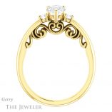 Pear Shaped Forever One Moissanite Engagement Ring #GTJ1161-pear-fb-y 2 Pear Shaped Forever Brilliant Moissanite Engagement Ring #GTJ1161-pear-fb-y