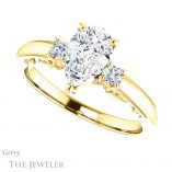 Pear Shaped Forever One Moissanite Engagement Ring #GTJ1161-pear-fb-y 5 Pear Shaped Forever Brilliant Moissanite Engagement Ring #GTJ1161-pear-fb-y