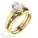 Pear Shaped Forever One Moissanite Engagement Ring #GTJ1161-pear-fb-y 6 Pear Shaped Forever Brilliant Moissanite Engagement Ring #GTJ1161-pear-fb-y