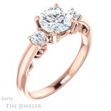 Round Cut Forever One Moissanite Engagement Ring #GTJ1161-round-fo-r