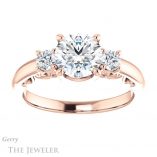 Round Cut Forever One Moissanite Engagement Ring #GTJ1161-round-fo-r