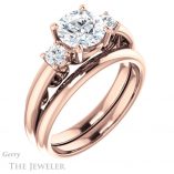Round Cut Forever One Moissanite Engagement Ring #GTJ1161-round-fo-r