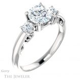 Round Cut Forever One Moissanite Engagement Ring #GTJ1161-round-fo-w