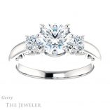 Round Cut Forever One Moissanite Engagement Ring #GTJ1161-round-fo-w