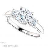 Round Cut Forever One Moissanite Engagement Ring #GTJ1161-round-fo-w