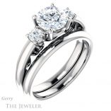 Round Cut Forever One Moissanite Engagement Ring #GTJ1161-round-fo-w