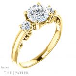 Round Cut Forever One Moissanite Engagement Ring #GTJ1161-round-fo-y 4 Round Cut Forever One Moissanite Engagement Ring #GTJ1161-round-fo-y