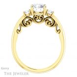 Round Cut Forever One Moissanite Engagement Ring #GTJ1161-round-fo-y 2 Round Cut Forever One Moissanite Engagement Ring #GTJ1161-round-fo-y
