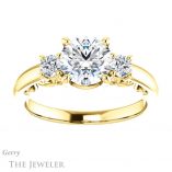 Round Cut Forever One Moissanite Engagement Ring #GTJ1161-round-fo-y 1 Round Cut Forever One Moissanite Engagement Ring #GTJ1161-round-fo-y