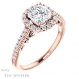 Cushion Cut Forever One Moissanite Engagement Ring #GTJ1162-cushion-fo-r