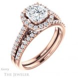 Cushion Cut Forever One Moissanite Engagement Ring #GTJ1162-cushion-fo-r