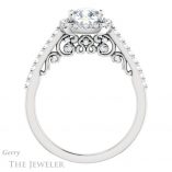 Cushion Cut Forever One Moissanite Engagement Ring #GTJ1162-cushion-fo-w 2 Cushion Cut Forever One Moissanite Engagement Ring #GTJ1162-cushion-fo-w