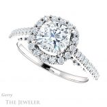 Cushion Cut Forever One Moissanite Engagement Ring #GTJ1162-cushion-fo-w 5 Cushion Cut Forever One Moissanite Engagement Ring #GTJ1162-cushion-fo-w