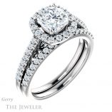 Cushion Cut Forever One Moissanite Engagement Ring #GTJ1162-cushion-fo-w 6 Cushion Cut Forever One Moissanite Engagement Ring #GTJ1162-cushion-fo-w