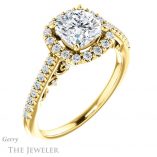 Cushion Cut Forever One Moissanite Engagement Ring #GTJ1162-cushion-fo-y 4 Cushion Cut Forever One Moissanite Engagement Ring #GTJ1162-cushion-fo-y