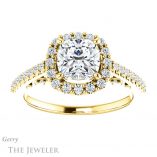Cushion Cut Forever One Moissanite Engagement Ring #GTJ1162-cushion-fo-y 1 Cushion Cut Forever One Moissanite Engagement Ring #GTJ1162-cushion-fo-y