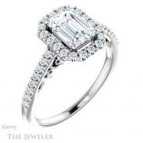 Emerald Cut Forever Brilliant Moissanite Engagement Ring #GTJ1162-emerald-fb-w