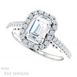 Emerald Cut Forever Brilliant Moissanite Engagement Ring #GTJ1162-emerald-fb-w