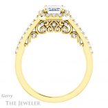 Emerald Cut Forever One Moissanite Engagement Ring #GTJ1162-emerald-fb-y 2 Emerald Cut Forever Brilliant Moissanite Engagement Ring #GTJ1162-emerald-fb-y