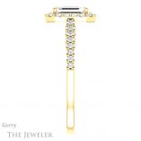 Emerald Cut Forever One Moissanite Engagement Ring #GTJ1162-emerald-fb-y 3 Emerald Cut Forever Brilliant Moissanite Engagement Ring #GTJ1162-emerald-fb-y