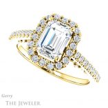 Emerald Cut Forever One Moissanite Engagement Ring #GTJ1162-emerald-fb-y 5 Emerald Cut Forever Brilliant Moissanite Engagement Ring #GTJ1162-emerald-fb-y