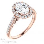 Oval Shaped Forever One Moissanite Engagement Ring #GTJ1162-oval-fo-r