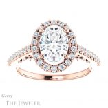 Oval Shaped Forever One Moissanite Engagement Ring #GTJ1162-oval-fo-r