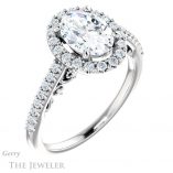 Oval Shaped Forever One Moissanite Engagement Ring #GTJ1162-oval-fo-w