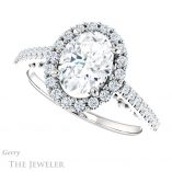 Oval Shaped Forever One Moissanite Engagement Ring #GTJ1162-oval-fo-w