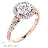 Round Cut Forever One Moissanite Engagement Ring #GTJ1162-round-fo-r