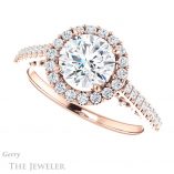 Round Cut Forever One Moissanite Engagement Ring #GTJ1162-round-fo-r