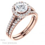 Round Cut Forever One Moissanite Engagement Ring #GTJ1162-round-fo-r