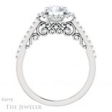 Round Cut Forever One Moissanite Engagement Ring #GTJ1162-round-fo-w