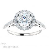 Round Cut Forever One Moissanite Engagement Ring #GTJ1162-round-fo-w