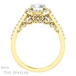 Round Cut Forever One Moissanite Engagement Ring #GTJ1162-round-fo-y 2 Round Cut Forever One Moissanite Engagement Ring #GTJ1162-round-fo-y