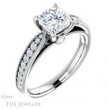 Cushion Cut Forever One Moissanite Engagement Ring #GTJ1163-cushion-fo-w