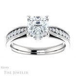 Cushion Cut Forever One Moissanite Engagement Ring #GTJ1163-cushion-fo-w