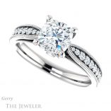 Cushion Cut Forever One Moissanite Engagement Ring #GTJ1163-cushion-fo-w