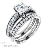 Cushion Cut Forever One Moissanite Engagement Ring #GTJ1163-cushion-fo-w