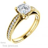 Cushion Cut Forever One Moissanite Engagement Ring #GTJ1163-cushion-fo-y 4 Cushion Cut Forever One Moissanite Engagement Ring #GTJ1163-cushion-fo-y