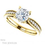 Cushion Cut Forever One Moissanite Engagement Ring #GTJ1163-cushion-fo-y 5 Cushion Cut Forever One Moissanite Engagement Ring #GTJ1163-cushion-fo-y