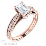 Emerald Cut Forever One Moissanite Engagement Ring #GTJ1163-emerald-fb-r 4 Emerald Cut Forever Brilliant Moissanite Engagement Ring #GTJ1163-emerald-fb-r