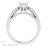 Emerald Cut Forever One Moissanite Engagement Ring #GTJ1163-emerald-fb-w 2 Emerald Cut Forever Brilliant Moissanite Engagement Ring #GTJ1163-emerald-fb-w