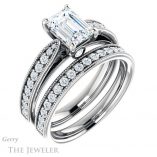 Emerald Cut Forever One Moissanite Engagement Ring #GTJ1163-emerald-fb-w 6 Emerald Cut Forever Brilliant Moissanite Engagement Ring #GTJ1163-emerald-fb-w