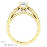 Emerald Cut Forever One Moissanite Engagement Ring #GTJ1163-emerald-fb-y 2 Emerald Cut Forever Brilliant Moissanite Engagement Ring #GTJ1163-emerald-fb-y