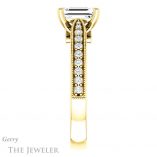 Emerald Cut Forever One Moissanite Engagement Ring #GTJ1163-emerald-fb-y 3 Emerald Cut Forever Brilliant Moissanite Engagement Ring #GTJ1163-emerald-fb-y