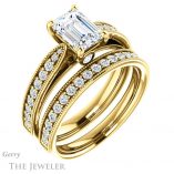 Emerald Cut Forever One Moissanite Engagement Ring #GTJ1163-emerald-fb-y 6 Emerald Cut Forever Brilliant Moissanite Engagement Ring #GTJ1163-emerald-fb-y